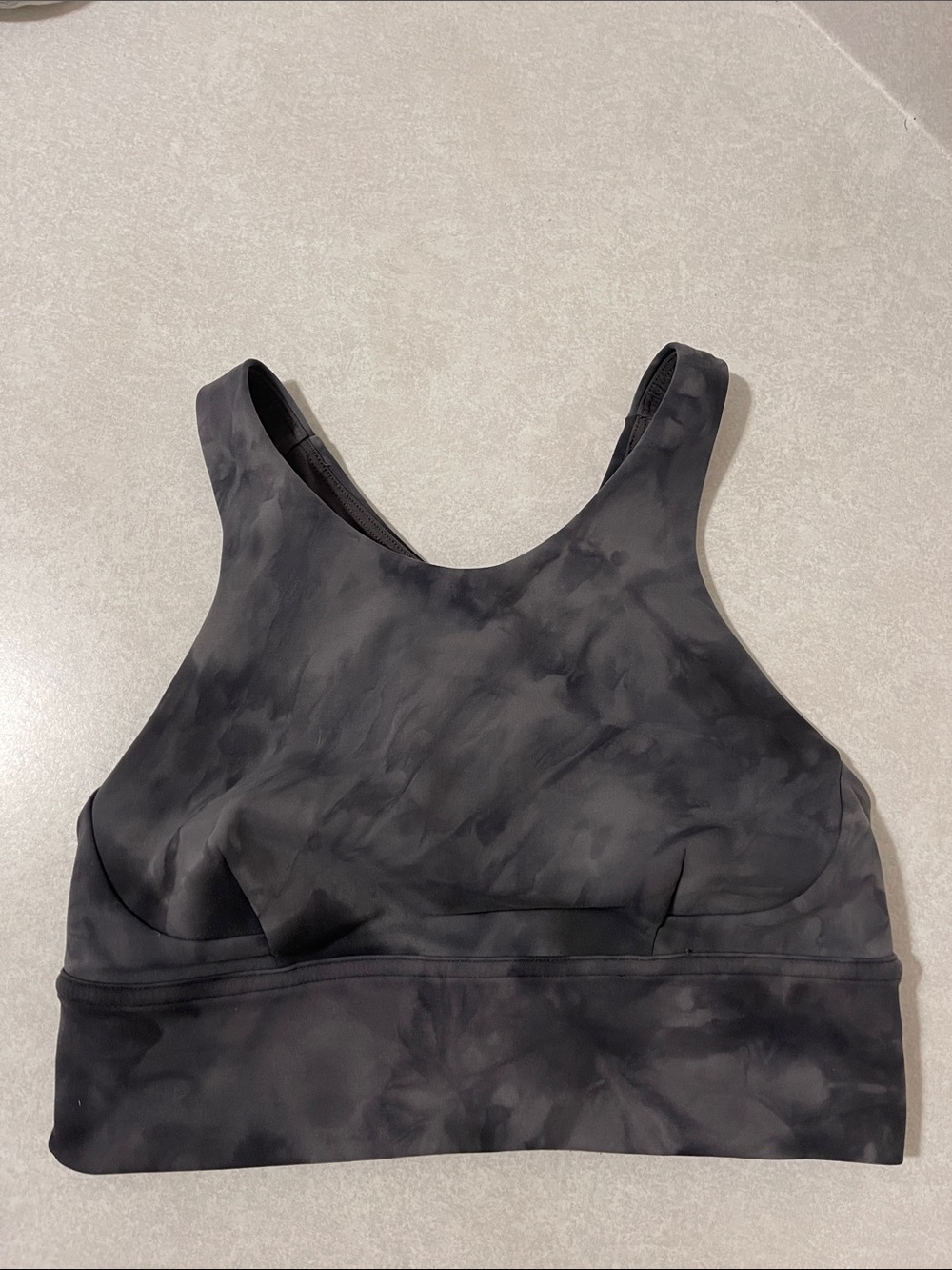 Lululemon High-Neck Women's Sports Bra - Charcoal Tie-Dye